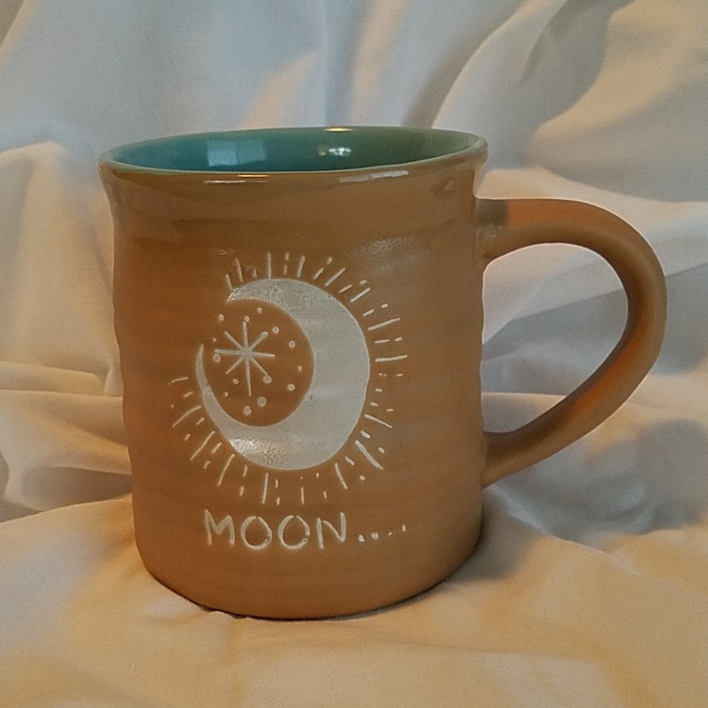 NEW Handcrafted Clay Moon Mug - Bohemian Celestial